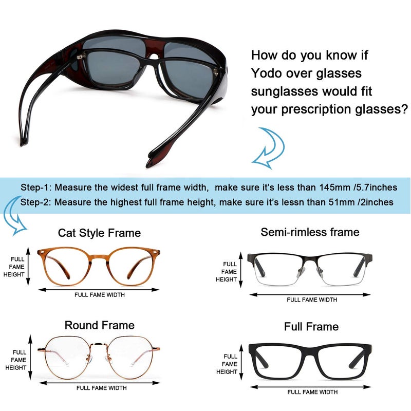 yodo Fit Over Glasses Sunglasses with Polarized Lenses for Men and Women,Burgundy - Image 5